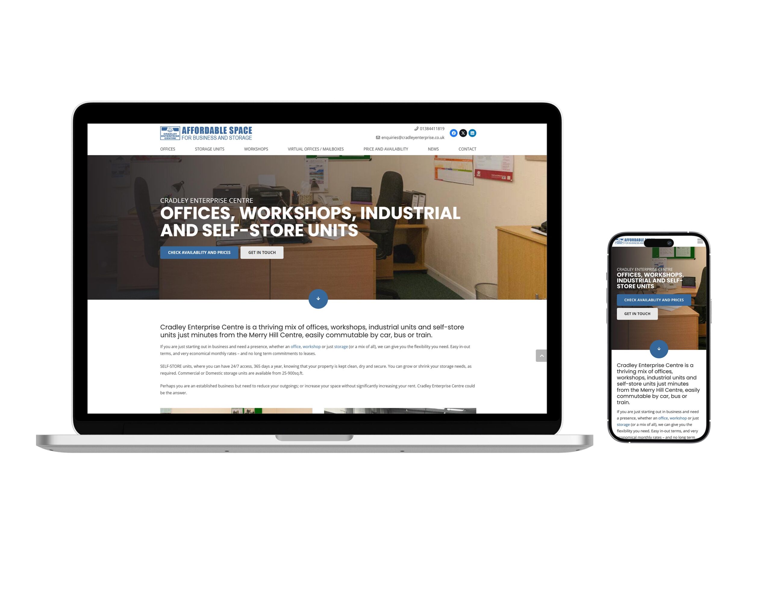 Cradley Enterprise Centre Website Rebuild from Creative Digital