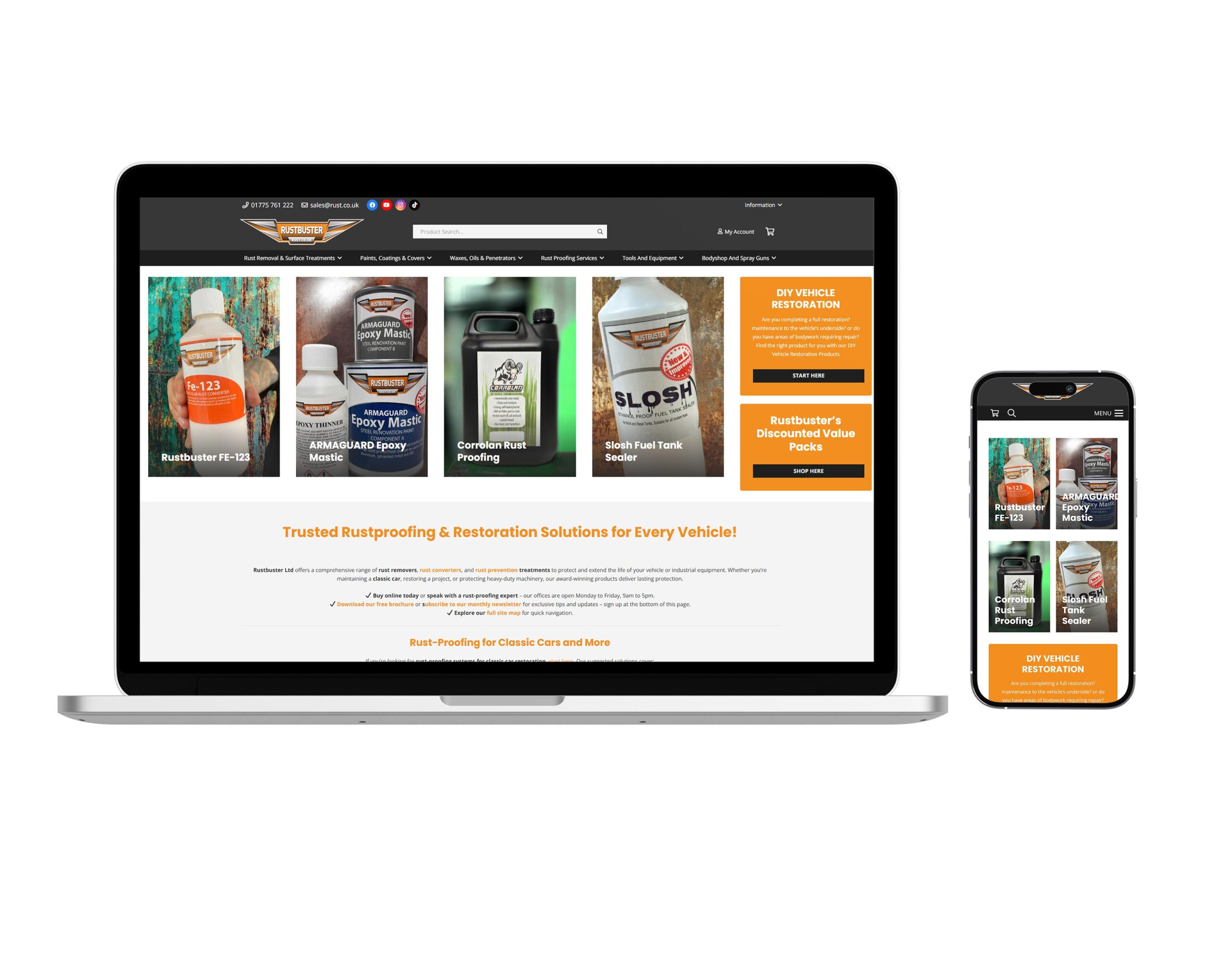 Rustbuster Website Rebuild from Creative Digital