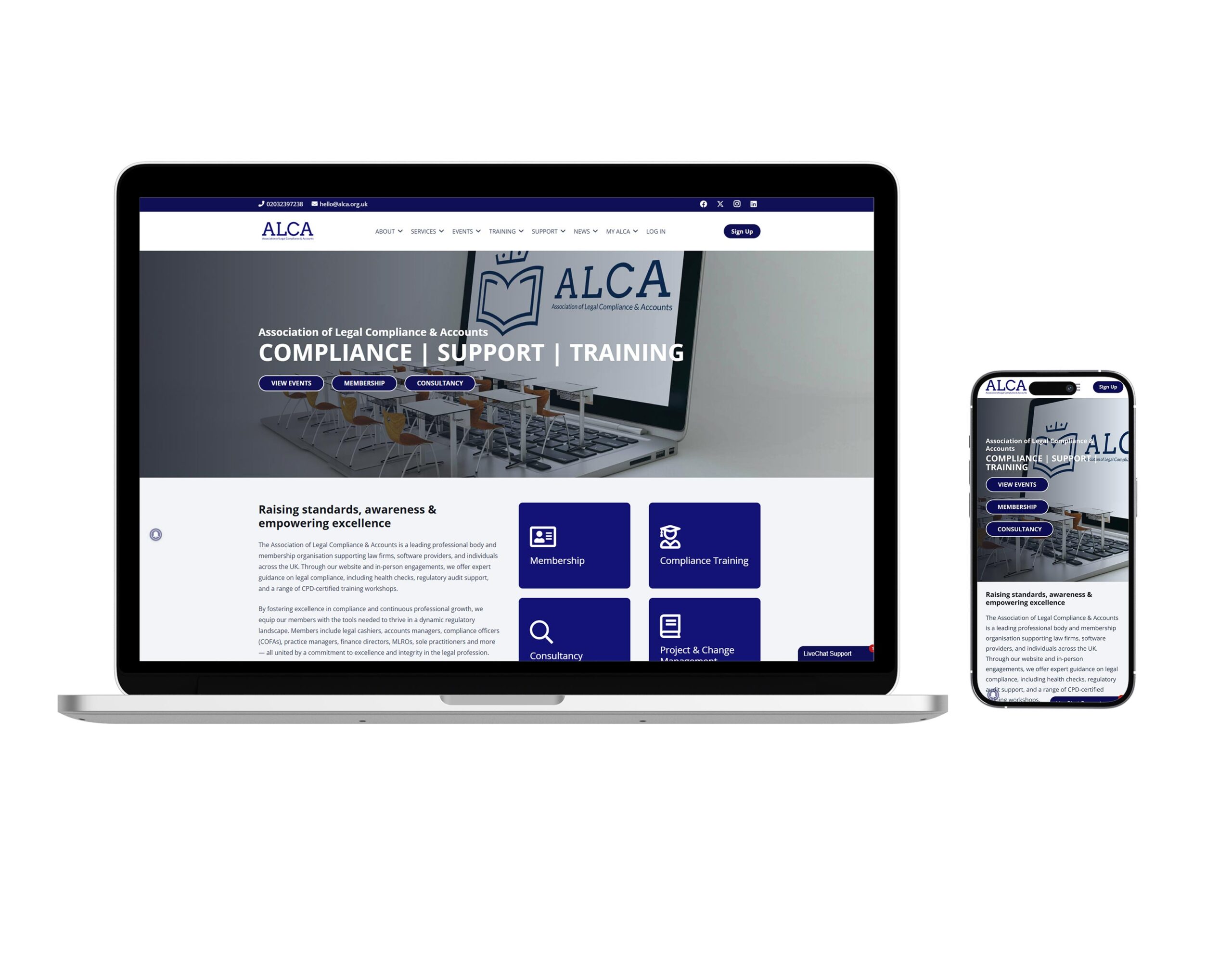 ALCA: Legal Compliance & Accounts Website Rebuild