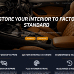 Before and after comparison of Autoretrim website redesign showing transformation from dark interface to modern responsive design.