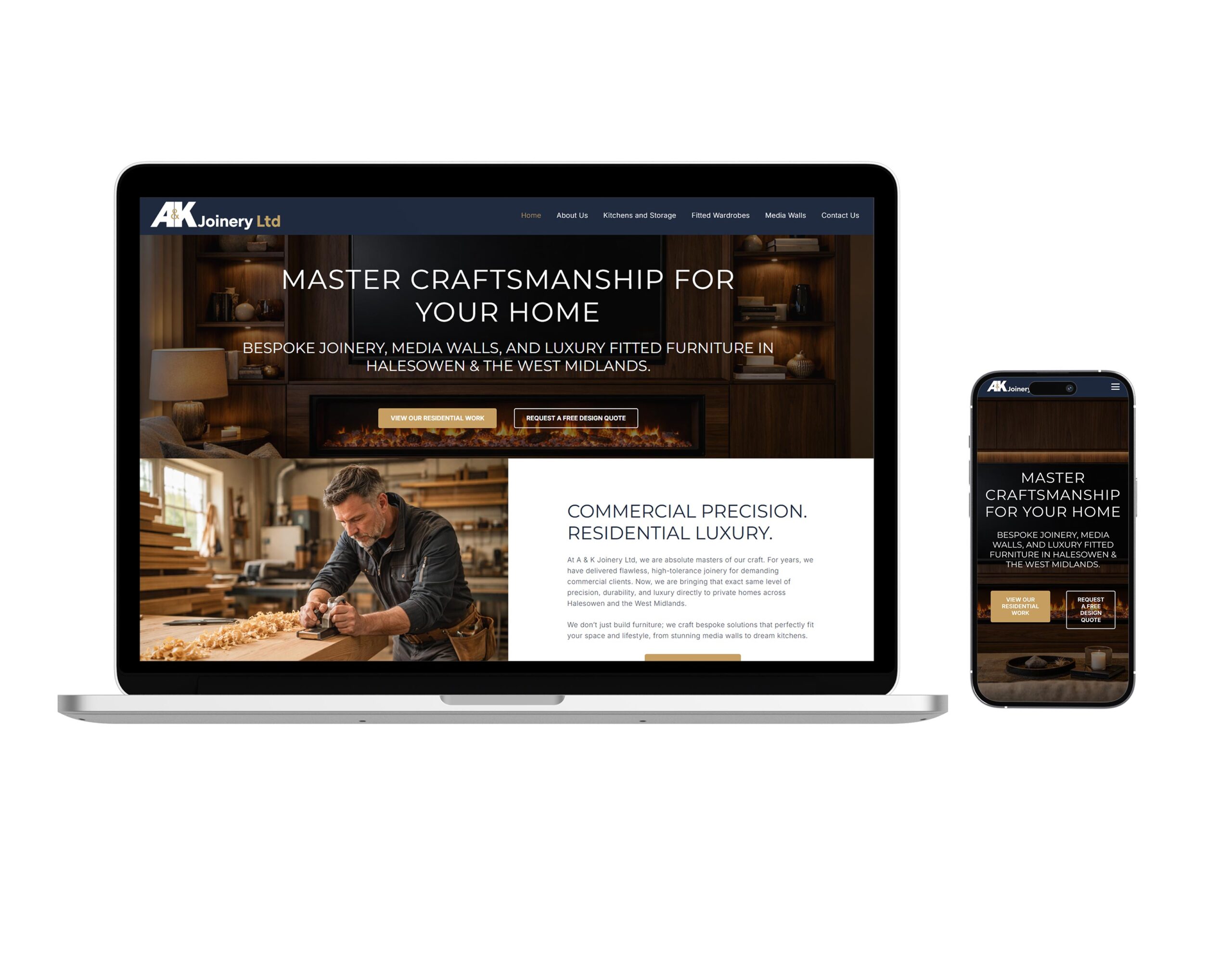 A&K Joinery: Bespoke Website for Luxury Joiners
