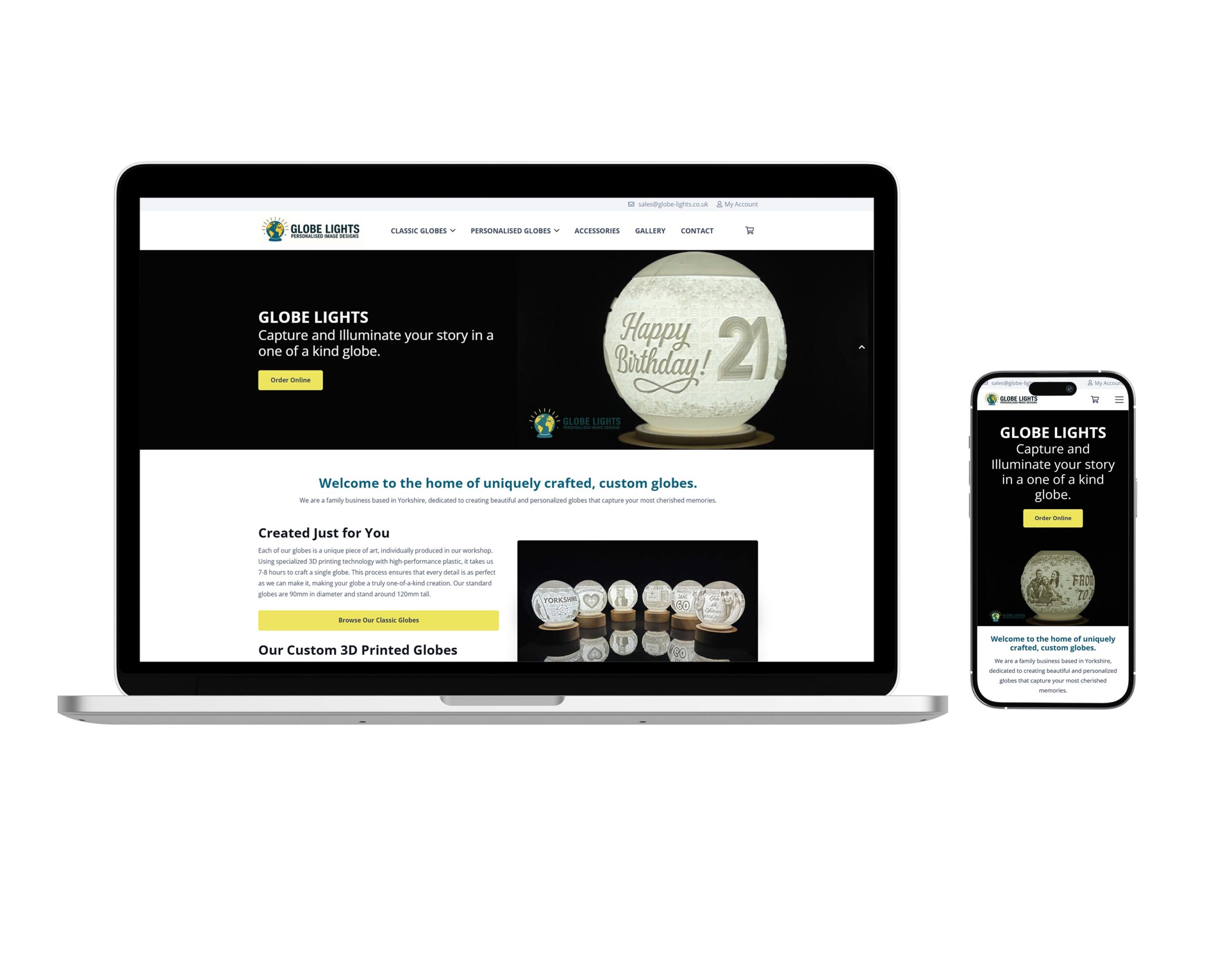 Globe Lights: Custom 3D-Printed E-Commerce & Personalization