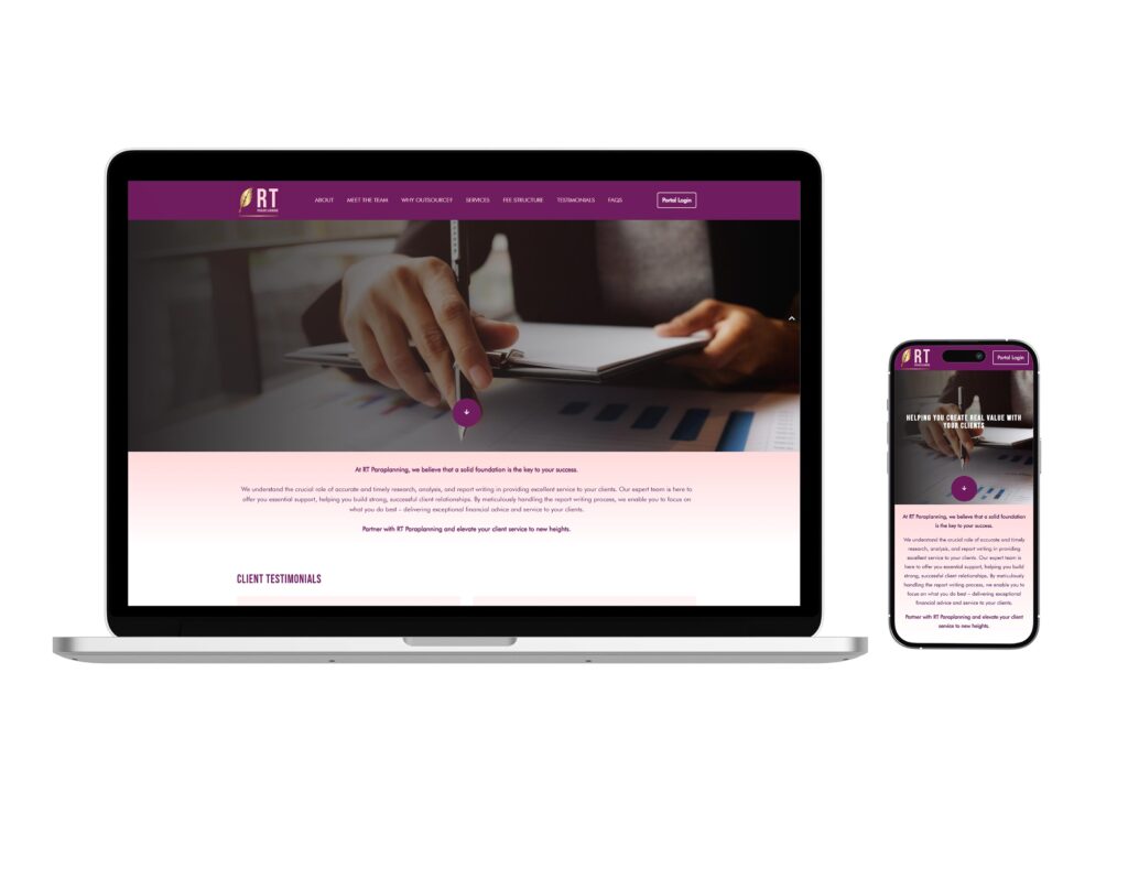 RT Paraplanning: Professional B2B Financial Services Website