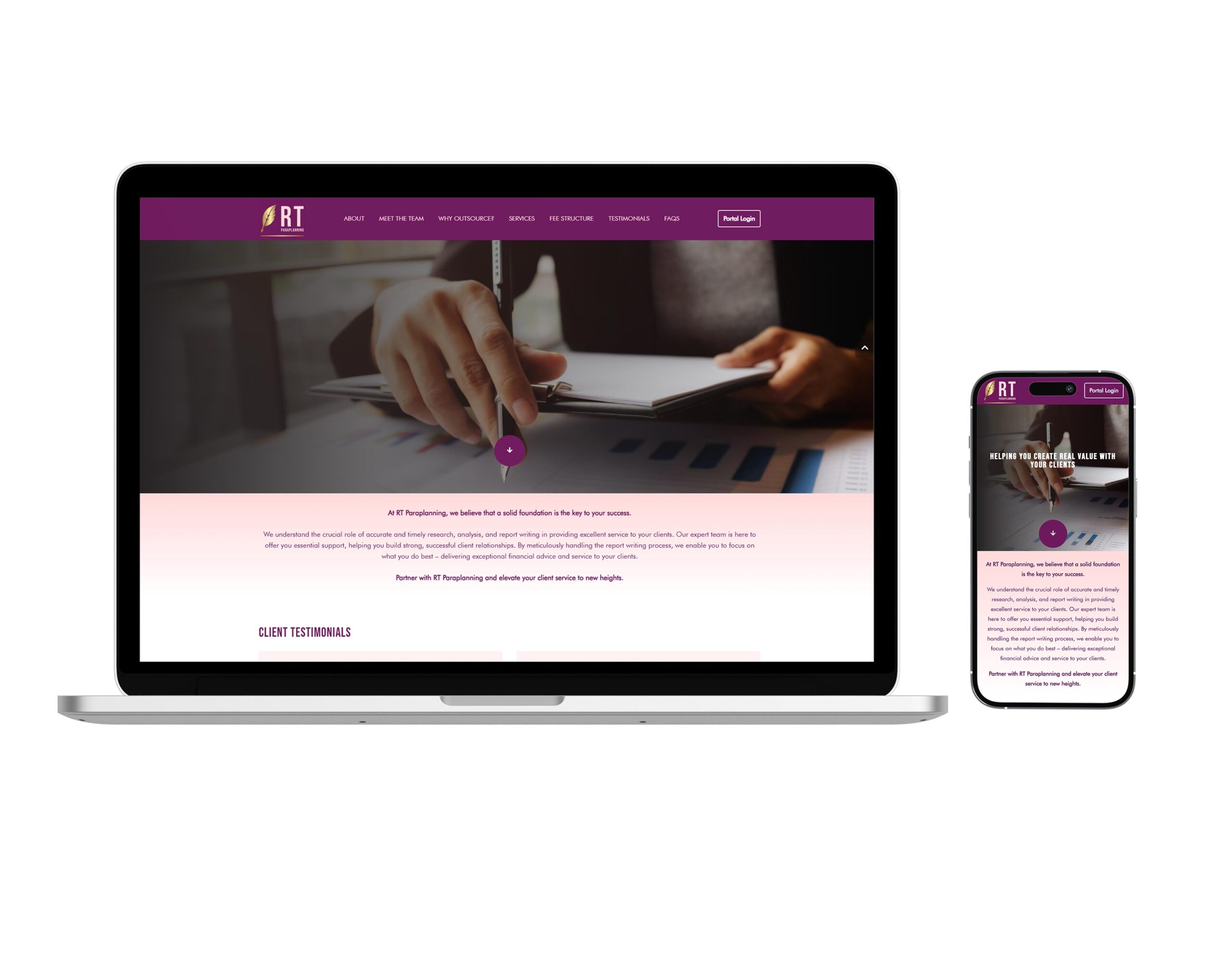 RT Paraplanning: Professional B2B Financial Services Website